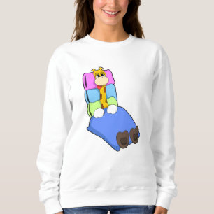 Giraffe beim Schlafen mit Blanket & Kissen Sweatshirt