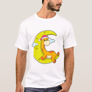 Giraffe beim Schlafen mit dem Mond T-Shirt