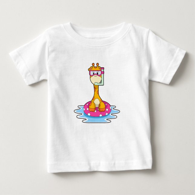 Giraffe beim Schnorcheln Baby T-shirt (Vorderseite)