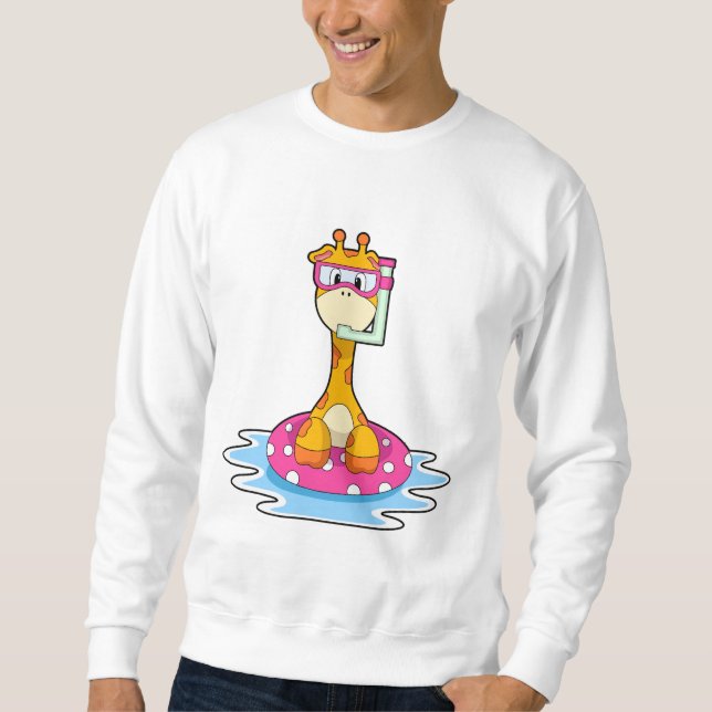 Giraffe beim Schnorcheln Sweatshirt (Vorderseite)