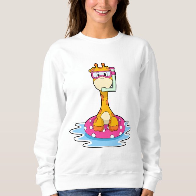 Giraffe beim Schnorcheln Sweatshirt (Vorderseite)