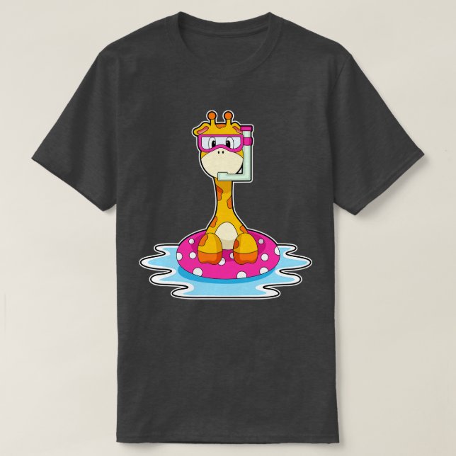Giraffe beim Schnorcheln T-Shirt (Design vorne)