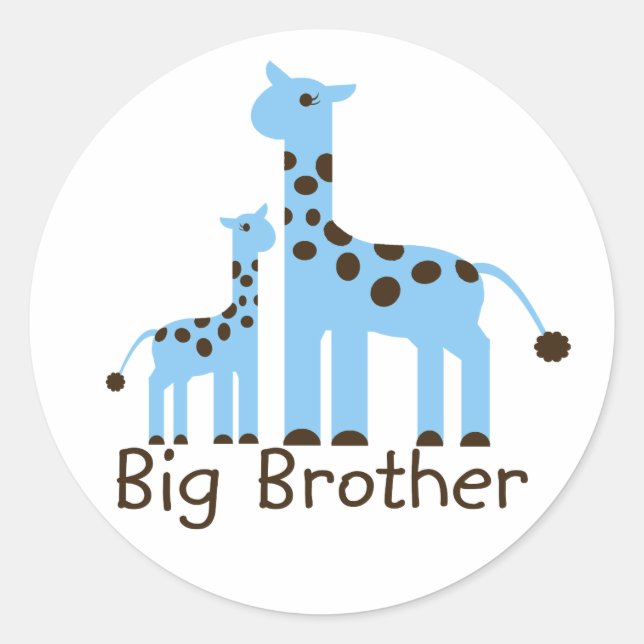 Giraffe Big Brother Runder Aufkleber (Vorderseite)
