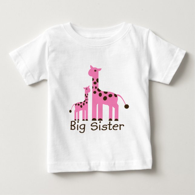 Giraffe Big Sister Baby T-shirt (Vorderseite)