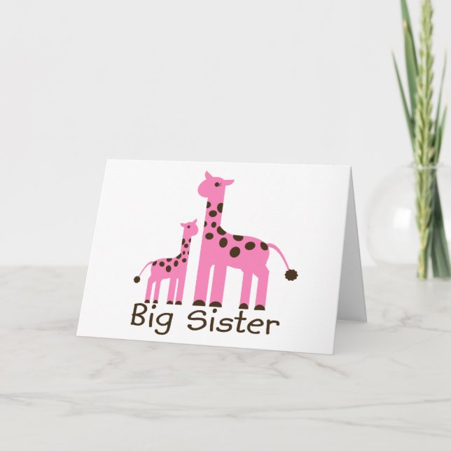Giraffe Big Sister Karte (Vorderseite)