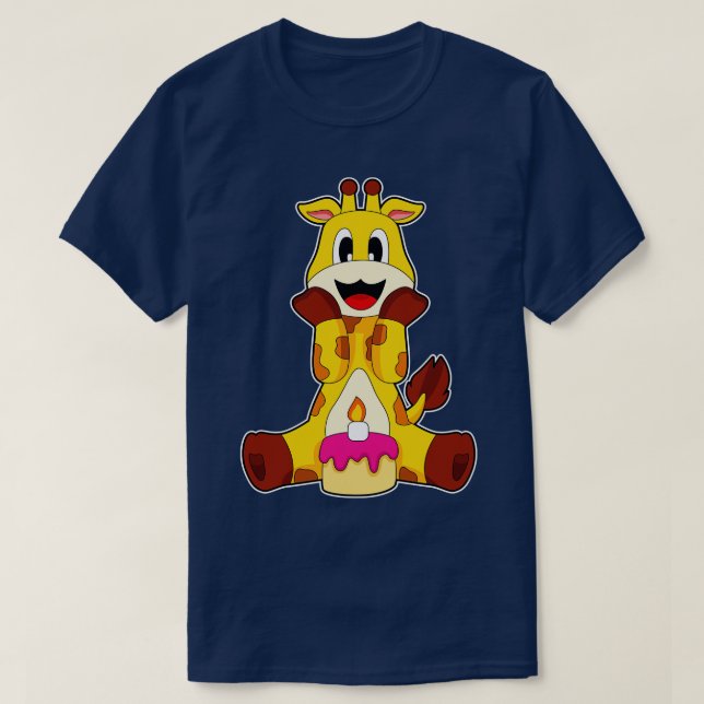 Giraffe Birthday Cake T-Shirt (Design vorne)