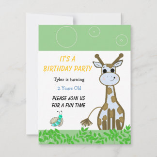 Giraffe Birthday Einladung