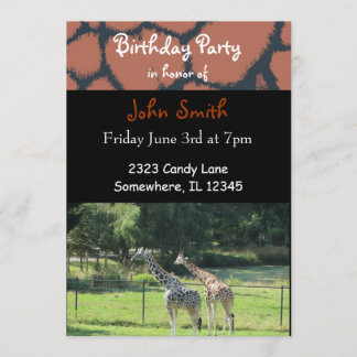 Giraffe Birthday Einladung