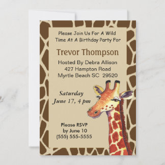 Giraffe Birthday Einladung