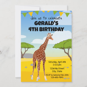 Giraffe Birthday Einladung