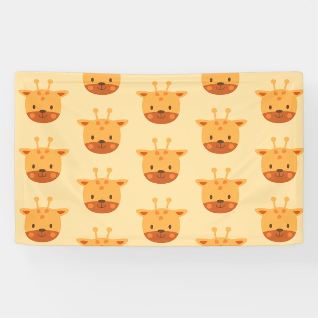 Giraffe Birthday Kids Art Banner (Horizontal)