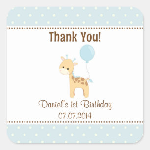 Giraffe Birthday Vielen Dank für Ihre Stickers (bl