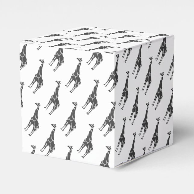 Giraffe Black und Gray Silhoutte Geschenkschachtel (Vorderseite)