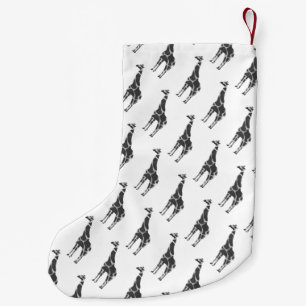 Giraffe Black und Gray Silhoutte Kleiner Weihnachtsstrumpf
