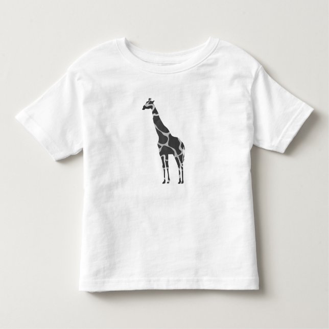Giraffe Black und Gray Silhoutte Kleinkind T-shirt (Vorderseite)