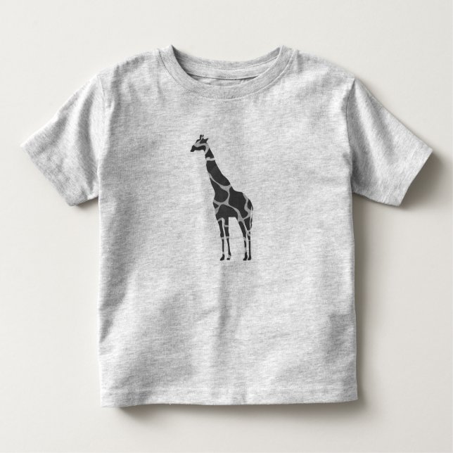 Giraffe Black und Gray Silhoutte Kleinkind T-shirt (Vorderseite)