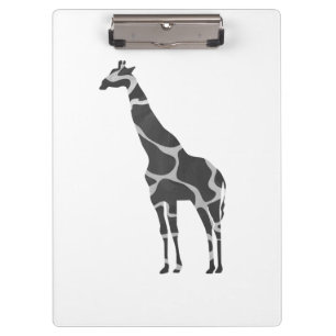 Giraffe Black und Gray Silhoutte Klemmbrett