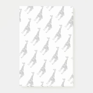 Giraffe Black und Gray Silhoutte Post-it Klebezettel