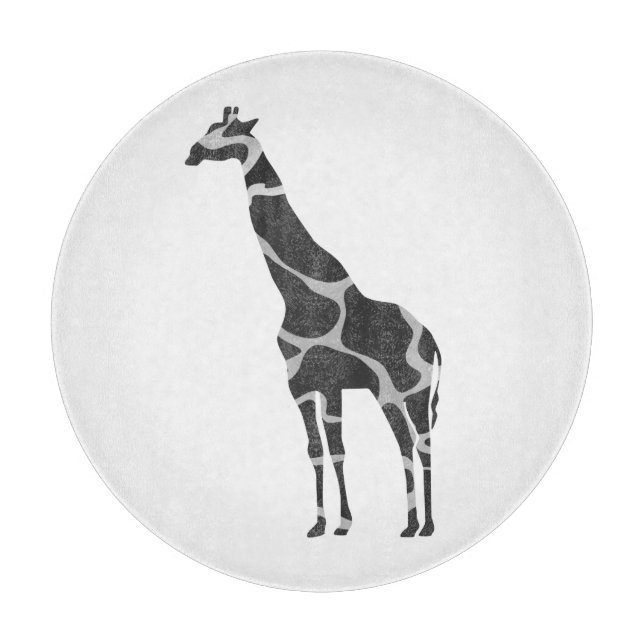 Giraffe Black und Gray Silhoutte Schneidebrett (Vorderseite)
