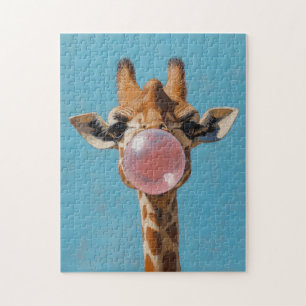 Giraffe Blasen Pink Bubblegum Bubble Puzzle