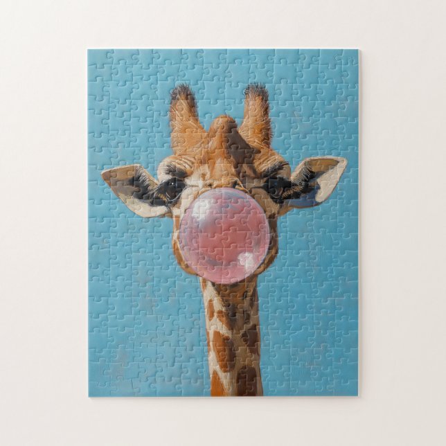Giraffe Blasen Pink Bubblegum Bubble Puzzle (Vertikal)