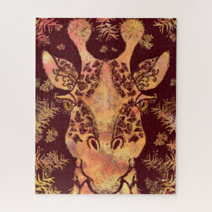 Giraffe Blickendes Puzzle - Malerei
