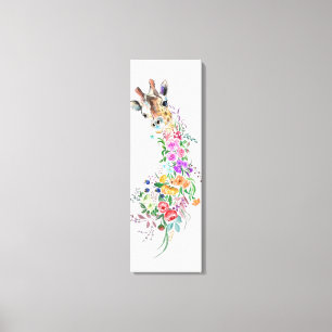 Giraffe-Blumen-Leinwanddruck Leinwanddruck