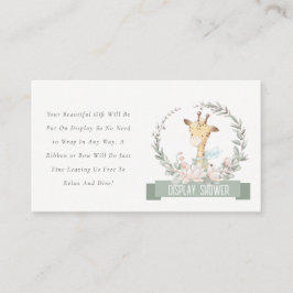 Giraffe Blumenschmuck Dusche Babydusche Begleitkarte