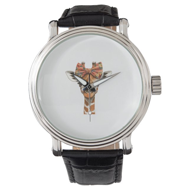 Giraffe Boho Wildblume Coquette Bow Mama Mütter D Armbanduhr (Vorderseite)