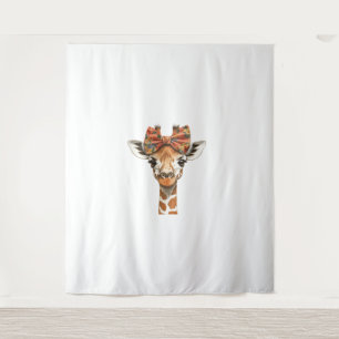 Giraffe Boho Wildblume Coquette Bow Mama Mütter D Wandteppich