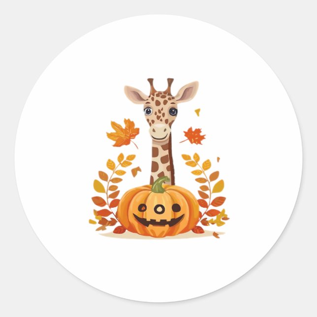 Giraffe Boo Halloween Classic T-Shirt_9 Runder Aufkleber (Vorderseite)