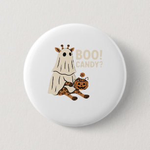 Giraffe Boo Halloween Lustiger Kostüm Tierliebhabe Button