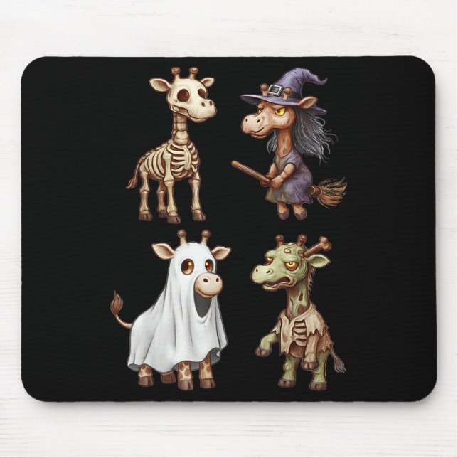 Giraffe Boo Zombie Hexenkostüm Frauen Mousepad (Vorne)