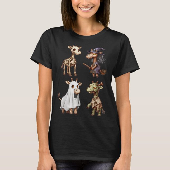 Giraffe Boo Zombie Hexenkostüm Frauen T-Shirt (Vorderseite)