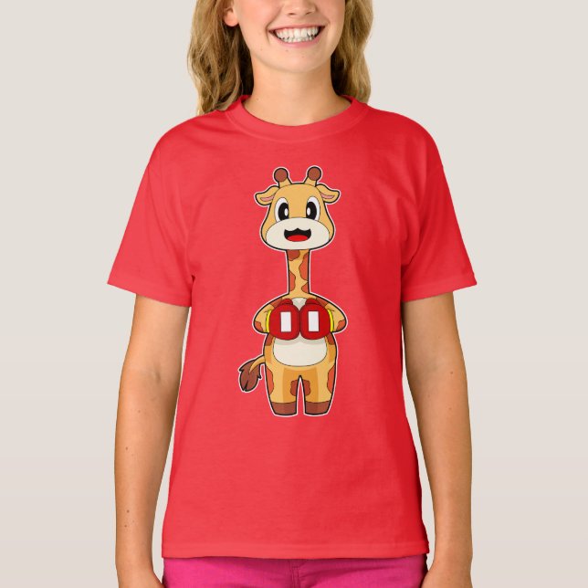 Giraffe Boxer Boxhandschuhe Boxen T-Shirt (Vorderseite)
