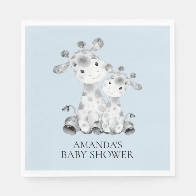 Giraffe Boys Baby Duschpapier Napkins Serviette (Vorderseite)
