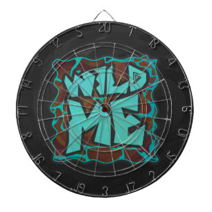 Giraffe, braun und Aquamarin Dartscheibe