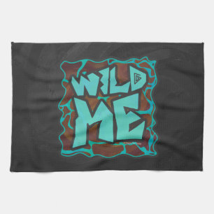 Giraffe, braun und Aquamarin Handtuch