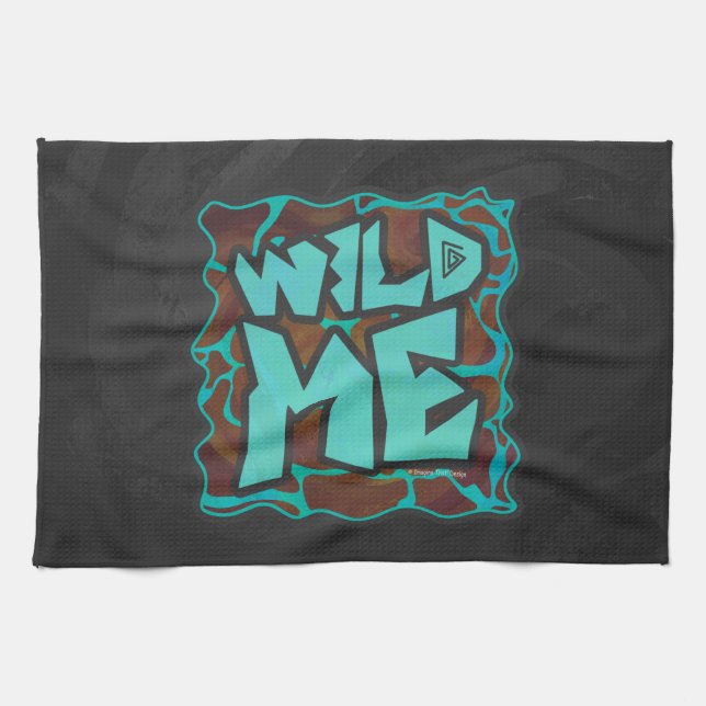 Giraffe, braun und Aquamarin Handtuch (Horizontal)