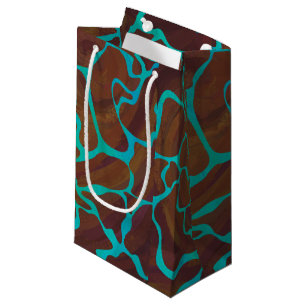 Giraffe, braun und Aquamarin Kleine Geschenktüte