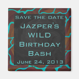 Giraffe, braun und Aquamarin Magnet