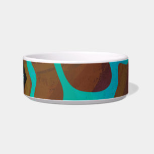 Giraffe, braun und Aquamarin Napf