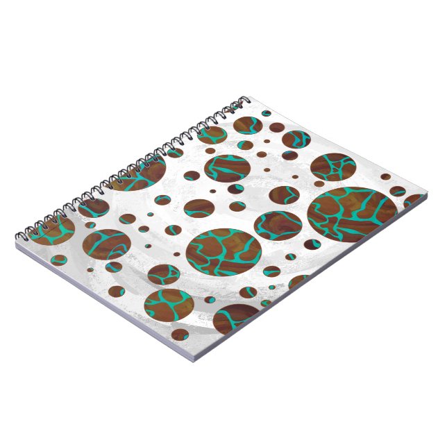Giraffe, braun und Aquamarin Notizblock (Linke Seite)