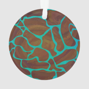 Giraffe, braun und Aquamarin Ornament