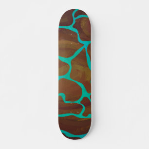 Giraffe, braun und Aquamarin Skateboard