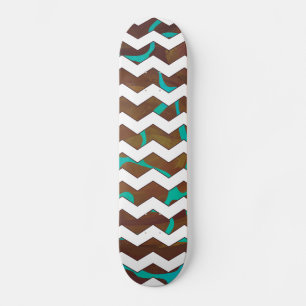 Giraffe, braun und Aquamarin Skateboard