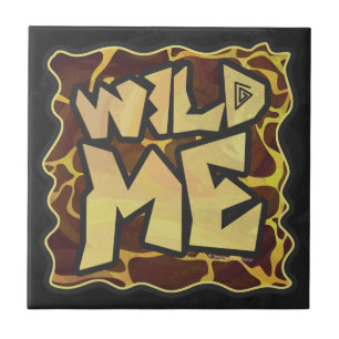 Giraffe, braun und gelb fliese