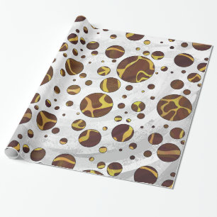 Giraffe, braun und gelb geschenkpapier