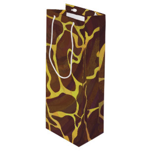 Giraffe, braun und gelb geschenktüte für weinflaschen