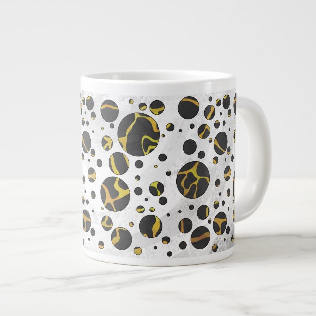 Giraffe, braun und gelb Jumbo-Tasse (Vorderseite Rechts)
